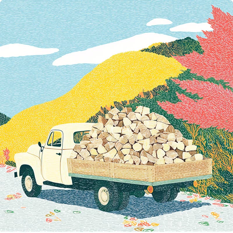 A truckload of firewood.